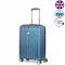 NEW! Чемодан 100% полипропилен "Verage" ROME синий металлик, ручная кладь S+ (38/49л)