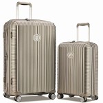 Комплект чемоданов 100% полипропилен "Verage" ROME, хаки золотистый, размеры (S+/L)