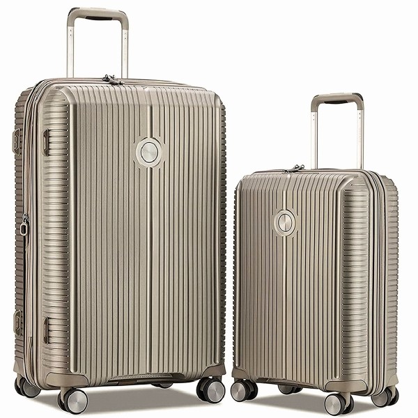 Комплект чемоданов 100% полипропилен "Verage" ROME, хаки золотистый, размеры (S+/L)