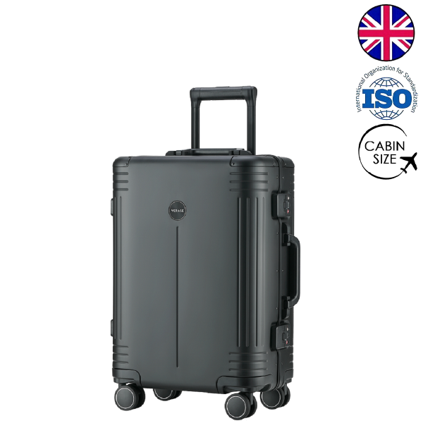 Чемодан алюминиевый "Verage", лимитированная коллекция Birmingham черный, ручная кладь S (37л)