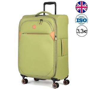 NEW! Чемодан полиэстер PU "Verage" CAMBRIDGE-II папоротниковый зеленый, большой L (101/121л)