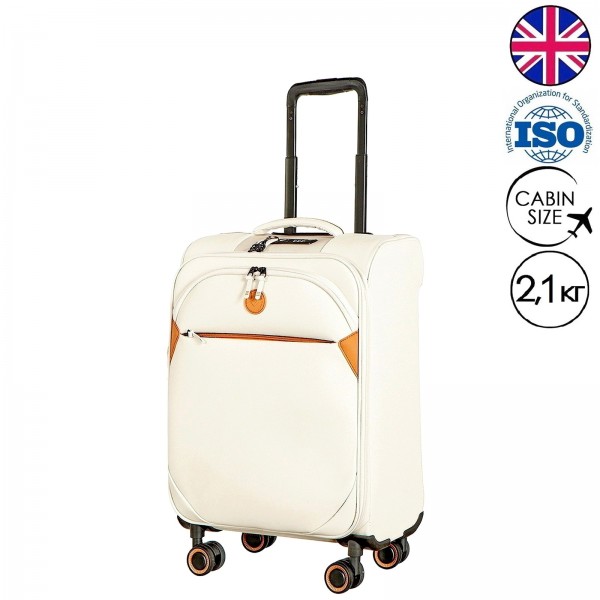 NEW! Чемодан полиэстер PU "Verage" CAMBRIDGE-II cветлый хаки, ручная кладь S+ (38/47л)