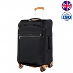 Чемодан полиэстер RPET 450D PU "Verage" SWANSEA черный, средний M (66/81л)