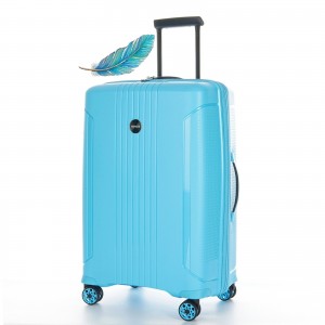 Чемодан 100% полипропилен "Verage" EDINBURGH морозный синий, средний M (70/85л)