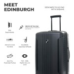 Чемодан 100% полипропилен "Verage" EDINBURGH черный, средний M (70/85л)