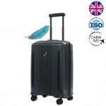 Чемодан 100% полипропилен "Verage" EDINBURGH черный, ручная кладь S (38/46л)