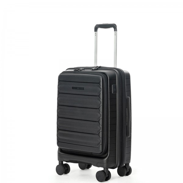 Чемодан 100% полипропилен "Verage" Tenby-Monti черный, ручная кладь S+ (39/48л)