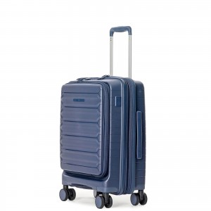 Чемодан 100% полипропилен "Verage" Tenby-Monti темно-синий, ручная кладь S+ (39/48л)