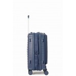 Чемодан 100% полипропилен "Verage" Tenby-Monti темно-синий, ручная кладь S+ (39/48л)
