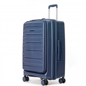 Уценка. Не доставляется. Чемодан 100% полипропилен "Verage" Tenby-Monti темно-синий M+ (79/97л)