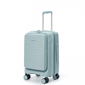 Чемодан 100% полипропилен "Verage" Tenby-Monti светло-голубой, ручная кладь S+ (39/48л)