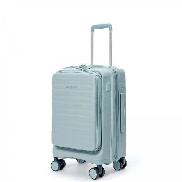 Чемодан 100% полипропилен "Verage" Tenby-Monti светло-голубой, ручная кладь S+ (39/48л)