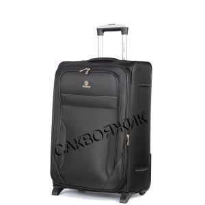 Чемодан полиэстер 1200 ден. 4ROADS®️ черный средний M (63/69л)