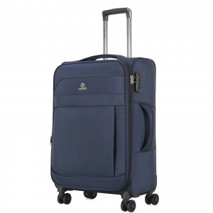 Чемодан 100% нейлон 4ROADS®️ темно-синий, средний M (67/77л)