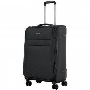 Чемодан 100% нейлон 4ROADS®️ черный, средний (67/77л)