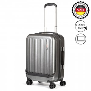 Чемодан 100% поликарбонат Makrolon® "HARDWARE" PROFILE PLUS Business, матовый металлик, ручная кладь S (36л)