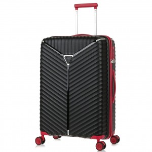 Чемодан 100% полипропилен L`case®️ Seoul, черный, средний M (75л)