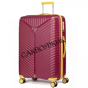 Чемодан 100% полипропилен L`case®️ Seoul, бордовый, большой L (115л)