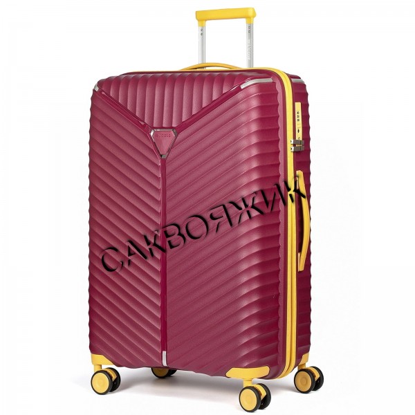 Чемодан 100% полипропилен L`case®️ Seoul, бордовый, большой L (115л)
