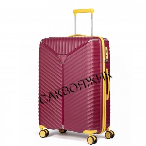 Чемодан 100% полипропилен L`case®️ Seoul, бордовый, средний M (75л)