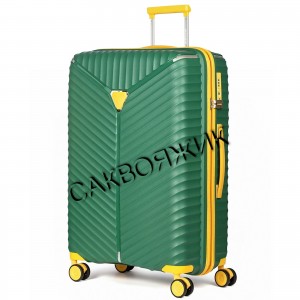 Чемодан 100% полипропилен L`case®️ Seoul, темно-зеленый, большой L (115л)