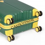 Чемодан 100% полипропилен L`case®️ Seoul, темно-зеленый, ручная кладь S (39л)