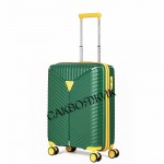 Чемодан 100% полипропилен L`case®️ Seoul, темно-зеленый, ручная кладь S (39л)