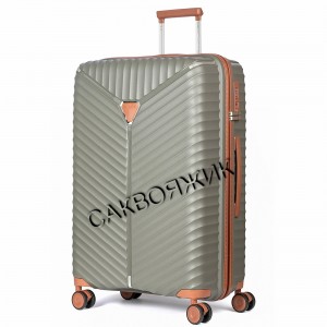 Чемодан 100% полипропилен L`case®️ Seoul, темно-серый, большой L (115л)