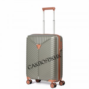 Чемодан 100% полипропилен L`case®️ Seoul, темно-серый, ручная кладь S (39л)