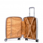 Чемодан 100% полипропилен L`case®️, серый, ручная кладь S (38л)