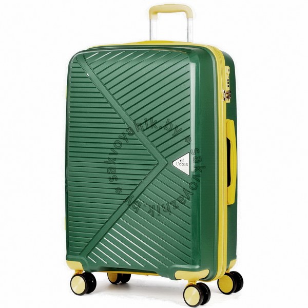 Чемодан 100% полипропилен L`case®️ LYON, темно-зеленый, большой L (105л) Чемодан 100% полипропилен L`case®️ LYON, темно-зеленый, большой L (105л)