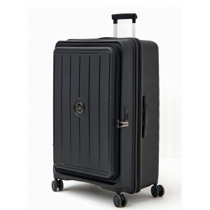 Чемодан 100% полипропилен L`case®️ MACAU, черный, большой L (120/132л)