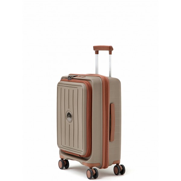 Чемодан 100% полипропилен L`case®️ MACAU, коричневый, ручная кладь S (46/50л) Чемодан 100% полипропилен L`case®️ MACAU, коричневый, ручная кладь S (46/50л)