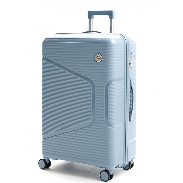 Чемодан полипропилен L`case®️, небесно-синий, большой L (99л)