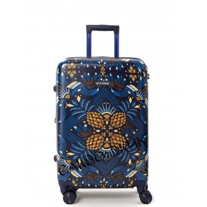 Чемодан поликарбонат L`case®️ RIO принт ананас, средний M (69/79л)