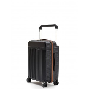 Чемодан поликарбонат L`case®️ ROME, черный, ручная кладь S (39л)