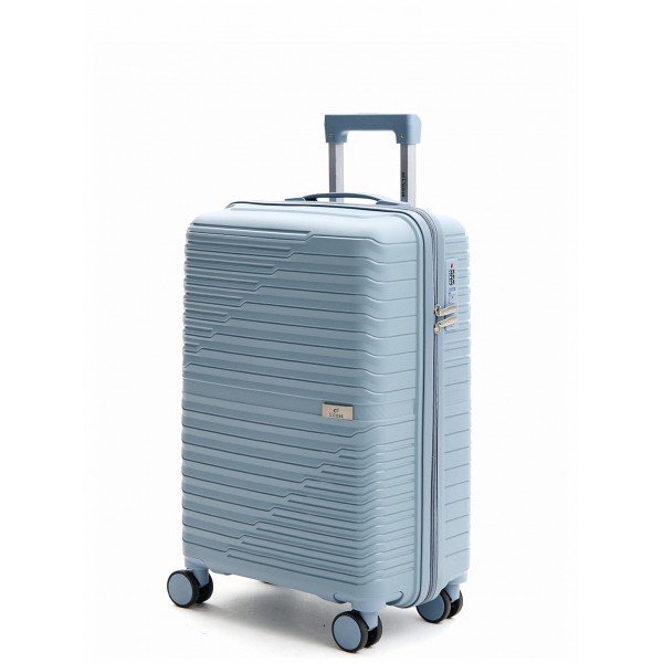 Чемодан полипропилен L`case®️, небесно-синий, средний M (55л)