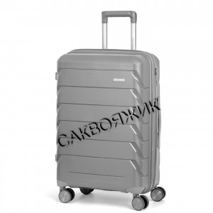 Чемодан MIRONPAN®️, серый, средний M (63л)