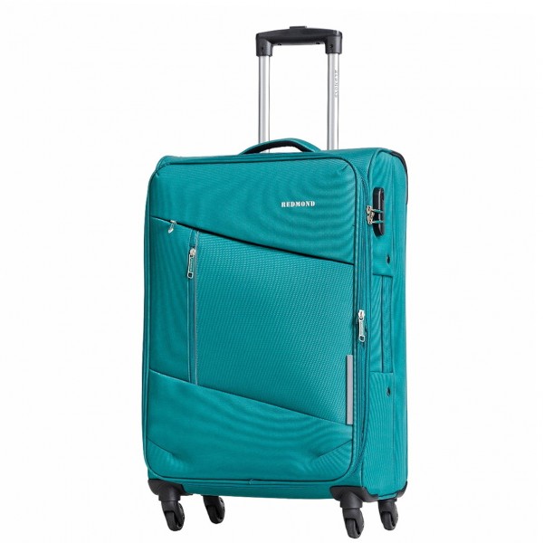 Чемодан 100% нейлон REDMOND®️, бирюзовый, средний M (64/74л)
