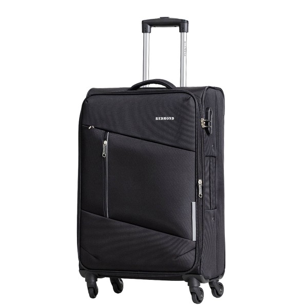 Чемодан 100% нейлон REDMOND®️, черный, средний M (64/74л)