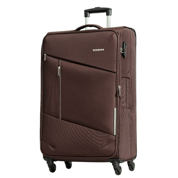 Чемодан 100% нейлон REDMOND®️, коричневый, большой L (95/109л)