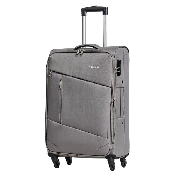 Чемодан 100% нейлон REDMOND®️ серый, средний M (64/74л)