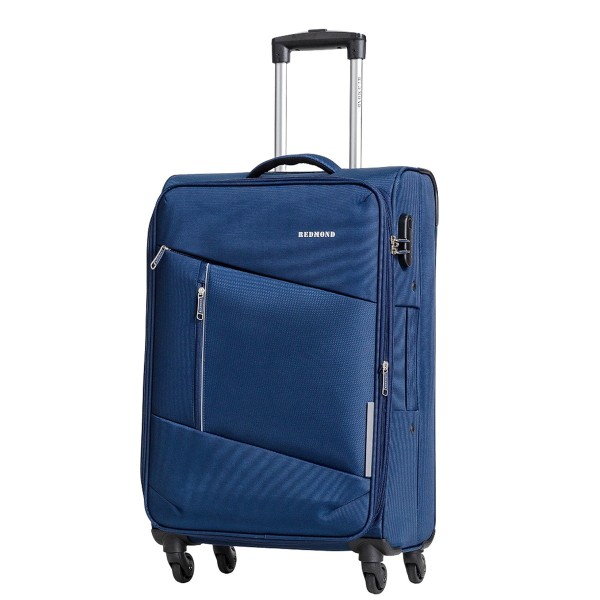 Чемодан 100% нейлон REDMOND®️ темно-синий, средний M (64/74л)