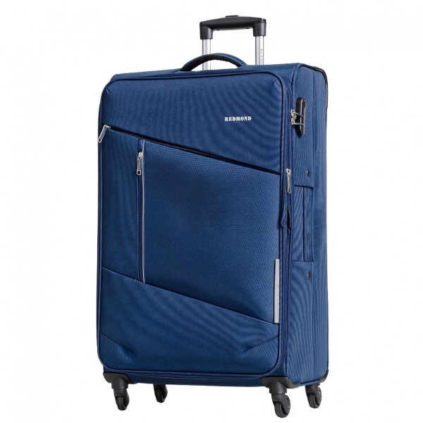 Чемодан 100% нейлон REDMOND®️ темно-синий, большой L (95/109л)