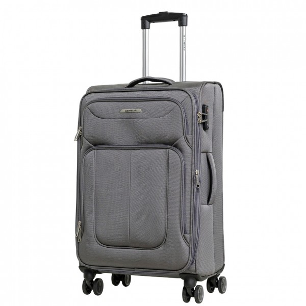 Чемодан 100% нейлон REDMOND®️, темно-серый, средний M (66/76л)