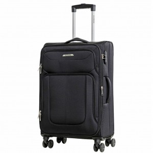 Чемодан 100% нейлон REDMOND®️, черный, средний M (66/76л)