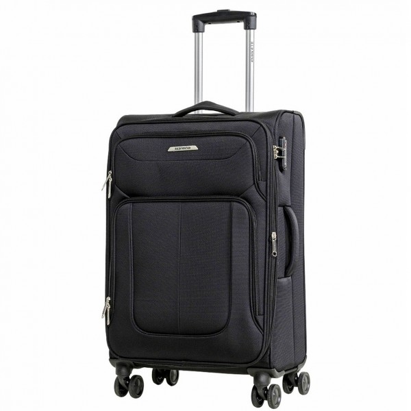 Чемодан 100% нейлон REDMOND®️, черный, средний M (66/76л)