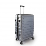 Комплект чемоданов поликарбонат S-PET "Verage" серия CRUST, серебристый, размеры (S+/M+)