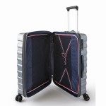 Комплект чемоданов поликарбонат S-PET "Verage" серия CRUST, серебристый, размеры (S+/M+)