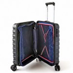 Комплект чемоданов поликарбонат S-PET "Verage" серия CRUST, черный, размеры (S+/L)